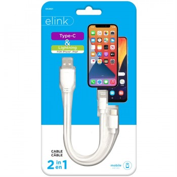 eLink Câble USB 2-en-1 avec Lightning et connecteurs de USB-C