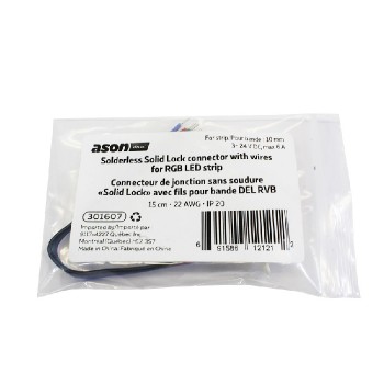 Ason Decor Female Junction Connector with Wires for RGB LED Strip - 10 mm