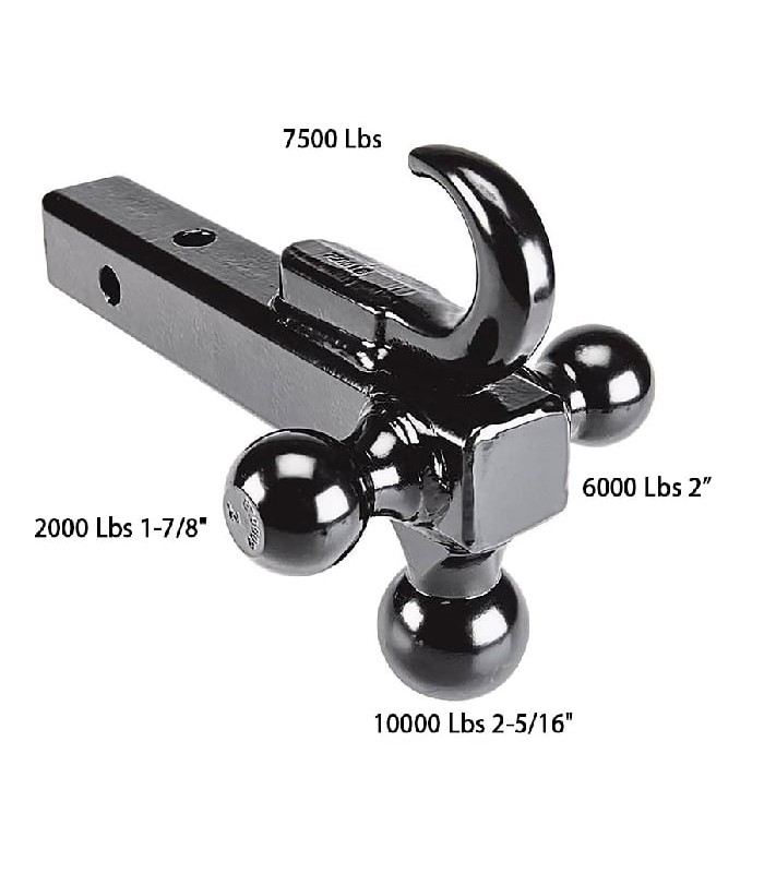 AddTools 3 Ball Trailer Hitch Kit with Hook - 2 in.