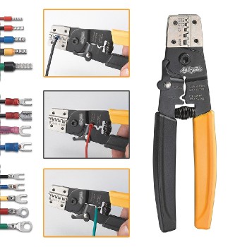 AddTools Pince à sertir 3 en 1 pour terminal isolé et non-isolé - 23-10 AWG