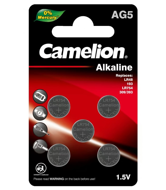 Alkaline batteries AG7 - Pack of 5