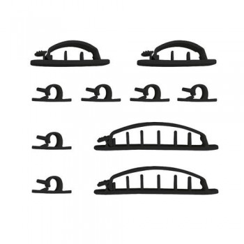 Cable Clips Multi-Pack - Adhesive - Black (10 Pack)