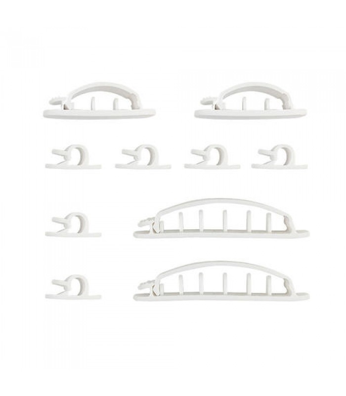 Cable Clips Multi-Pack - Adhesive - White (10 Pack)