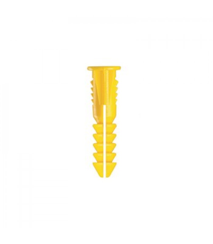 Cobra Chevilles en plastique jaune #4-6×7/8 po. sans vis - Paquet de 20