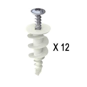 Cobra Self-Drilling Nylon Anchor with Screws for Hollow Wall - # 6 X 1 in- Pack of 12