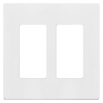 Plaque murale Double décorative sans vis pour prise électrique ou interrupteur - Blanc
