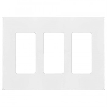 Plaque murale Triple décorative sans vis pour prise électrique ou interrupteur - Blanc