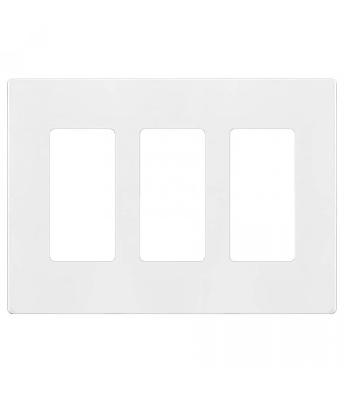 Plaque murale Triple décorative sans vis pour prise électrique ou interrupteur - Blanc