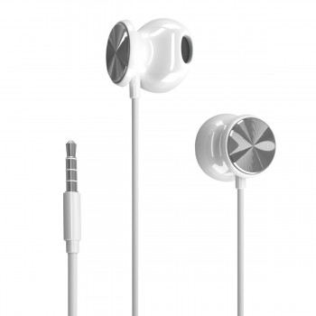 HP in-Ear Earbud Headphones with Volume Control & Microphone, White (DHH-1112-WHITE)