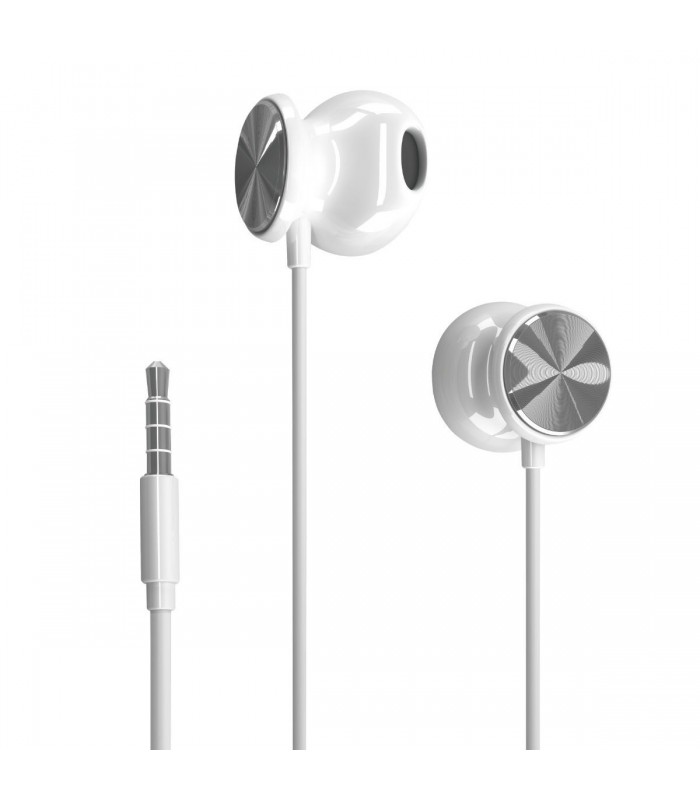 HP in-Ear Earbud Headphones with Volume Control & Microphone, White (DHH-1112-WHITE)