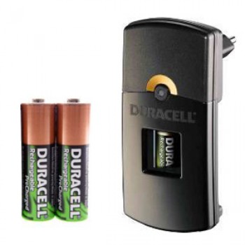 Duracell Compact Charger Set with 2 X AA Batteries - 3 Pieces