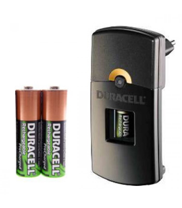 Duracell Ensemble de chargeur compact avec 2 piles AA - 3 pièces