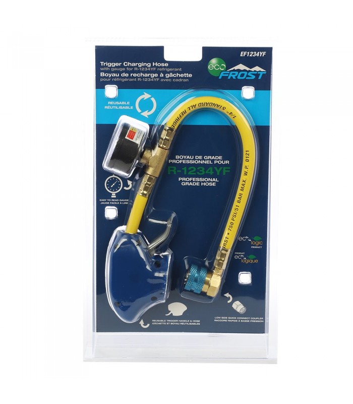 Eco Frost Charging Hose 17 in. with gauge for Freon Gas R1234YF