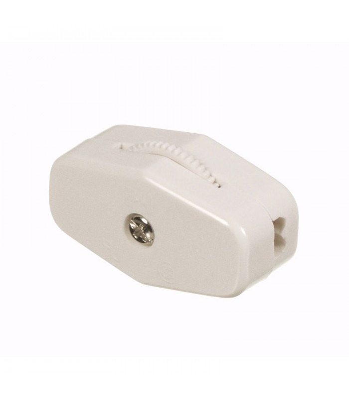 Electrimart  FEED THROUGH CORD SWITCH 6A 125V - White