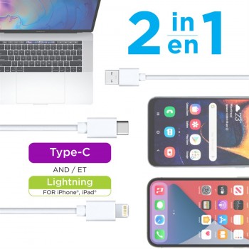 eLink Câble USB 2-en-1 avec Lightning et connecteurs de USB-C