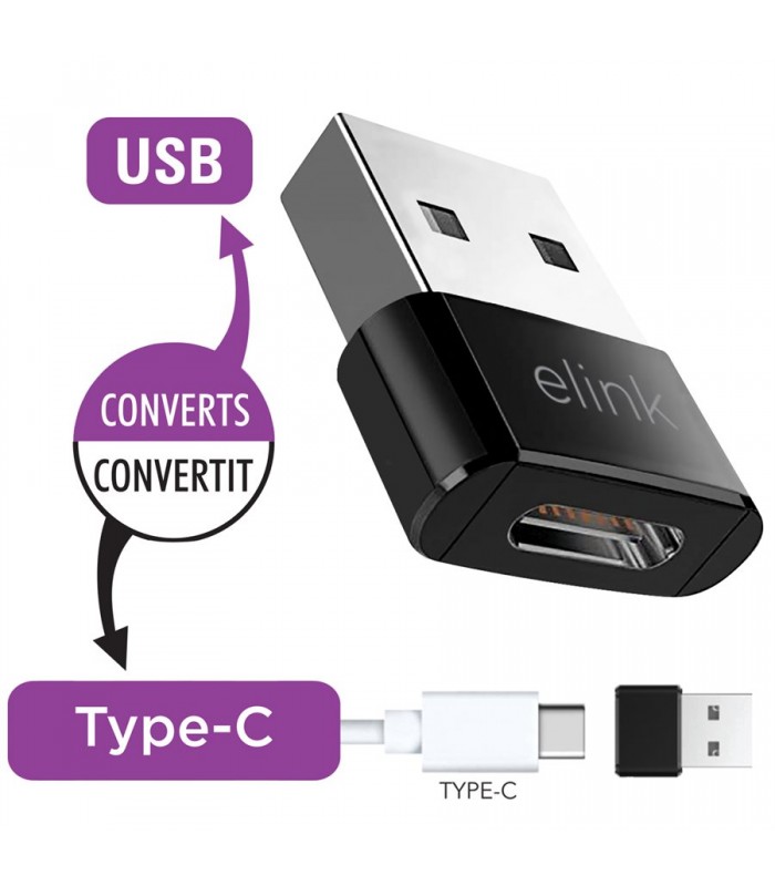 eLink Adaptateur femelle USB-A 3.0 vers USB-C 3.0