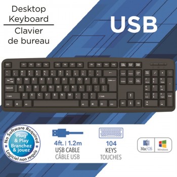 eLink Clavier de bureau USB 104 touches