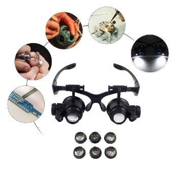 Enkay Magnifying Glasses Set with LED Lighting and 4 Interchangeable Lenses
