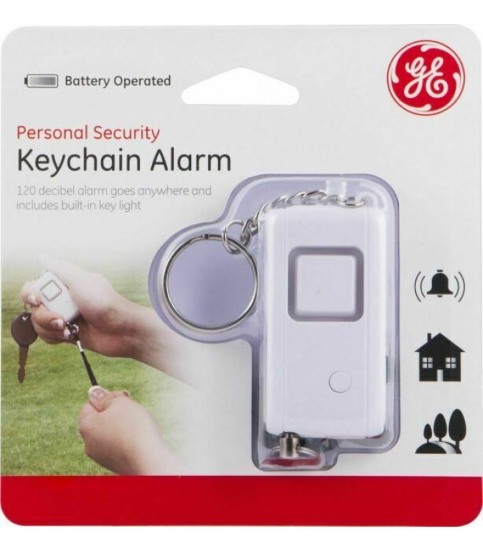 GE Personal Security Keychain Alarm 120 Decibel With Built in Key Light