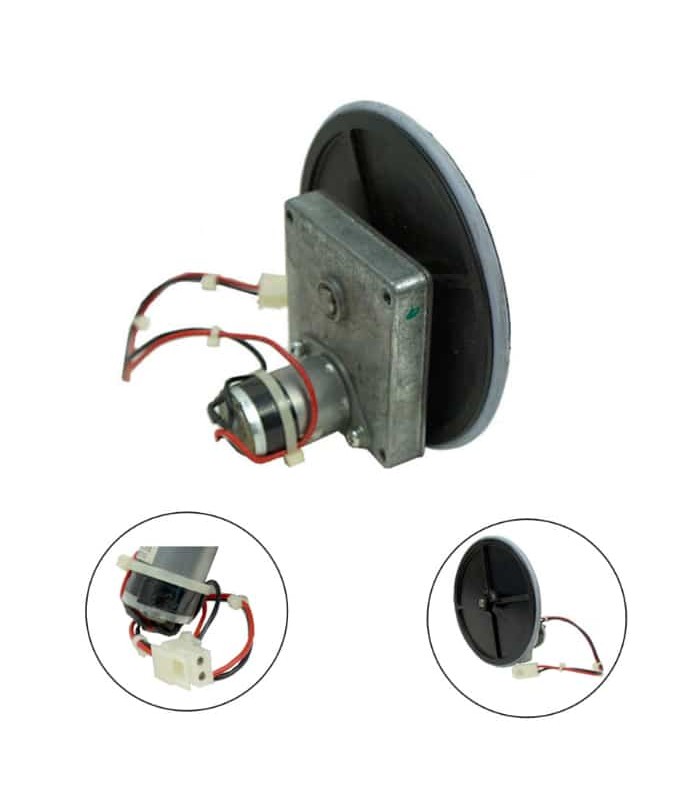 Gear Motor with 4-5/8 in. Plastic Pulley - 12-24 V DC - 45 RPM