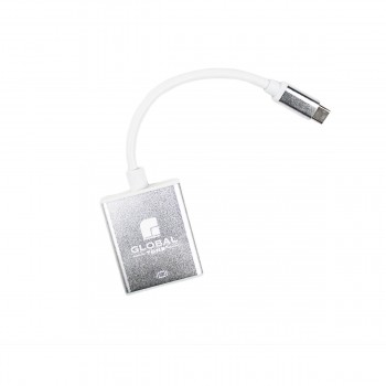 Globaltone USB- Type C, Male to VGA , Female Adapter, Aluminum shell, Silver, 15cm