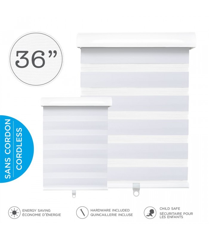 Hauz Cordless Shades 36 x 84 in. White