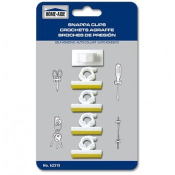 Homeaide Snappa Clips Plastic Self-Adhesive - Pack of 4