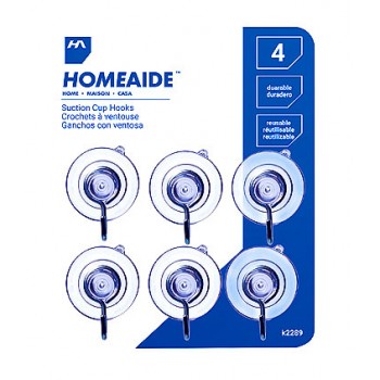 Homeaide Crochets à ventouse - Paquet de 6