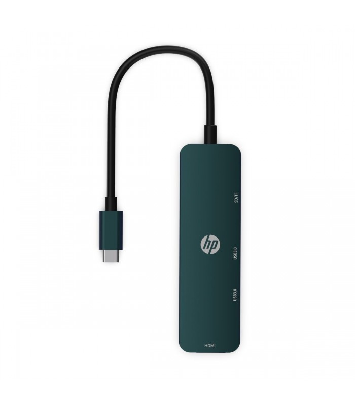 HP Adaptateur USB C 3.1 mâle vers USB A femelle 3.0, HDMI femelle 4k, avec lecteur de carte SD/TF (DHC-CT203)