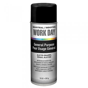 Peinture émail industrielle, Noir, 10 oz, Canette aérosol, Très mat