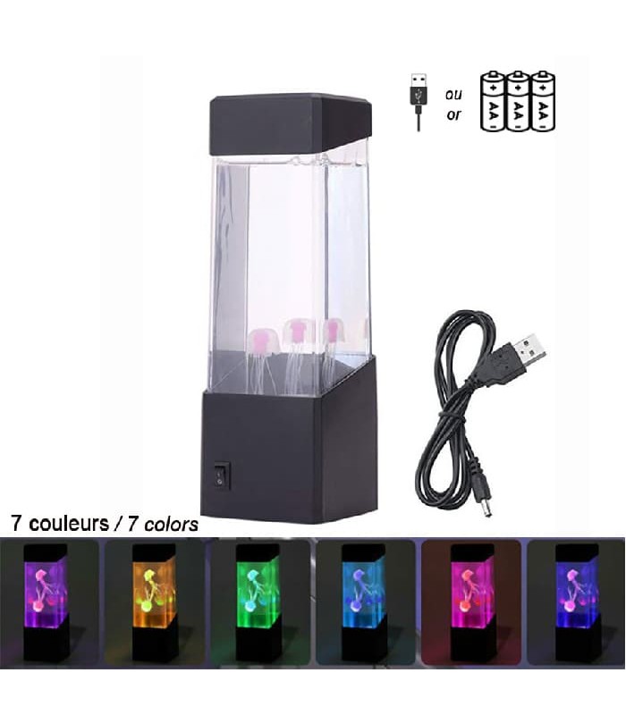 LED Lamp with Moving Jellyfish - 7 Colors - 22.86 cm