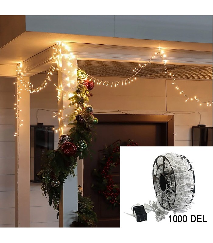 LED Light Guarland with 8 Lighting Modes - Indoor/Outdoor - 1000 LED - 3000 K - 25 m