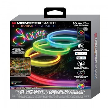 Monster Illuminessence Bande lumineuse à DEL multizones intérieure/extérieure Neon Flow de 16,4 pi
