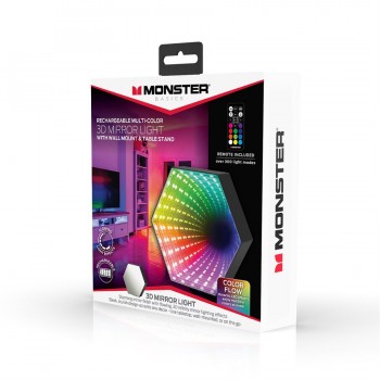 Monster Illuminessence Lumière de miroir 3D multicolore rechargeable