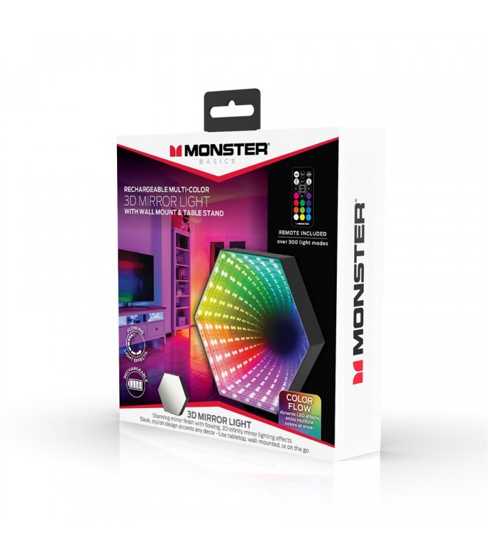Monster Illuminessence Rechargeable Multi-Color 3D Mirror Light