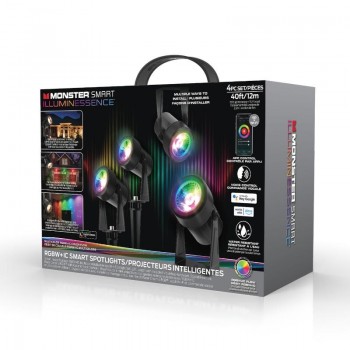 Monster Illuminessence Ensemble de 4 projecteurs intelligents