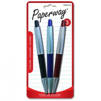 Paperway Stylos à bille 3 couleurs