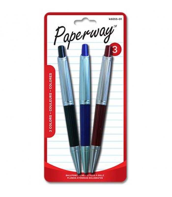 Paperway Stylos à bille 3 couleurs