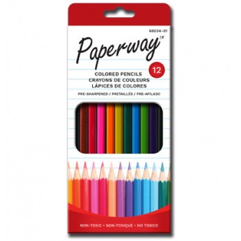 Paperway Crayons de couleurs - Paquet de 12