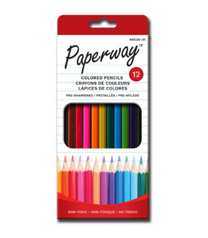 Paperway Crayons de couleurs - Paquet de 12