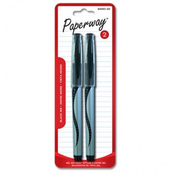 Paperway Stylos à encre gel noire - Paquet de 2