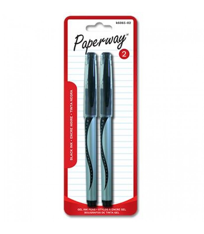 Paperway Stylos à encre gel noire - Paquet de 2