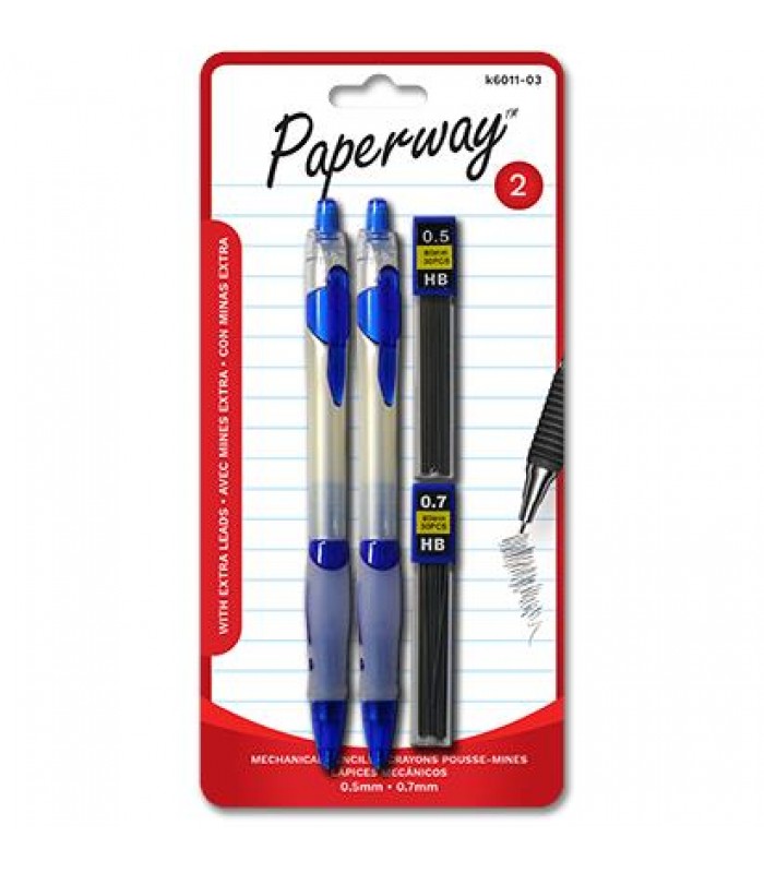 Paperway Crayons pousse-mines 0,5mm et 0,7 mm - Paquet de 2