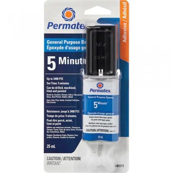 Permatex Époxy « 5 minutes » à usage général PermaPoxy, 29,5 ml, Époxyde, Deux composants, Transparent