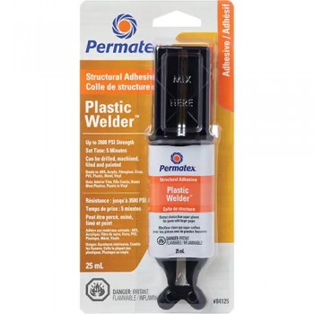 Permatex Colle époxyde Plastic Welder, 25 ml, Seringue, Deux composants, Blanc cassé