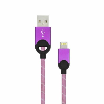 Philips  Male USB to Male Lightning Braided Cable - Purple - 1.2 m (4 ft)