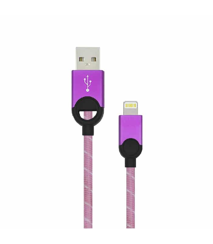 Philips  Male USB to Male Lightning Braided Cable - Purple - 1.2 m (4 ft)