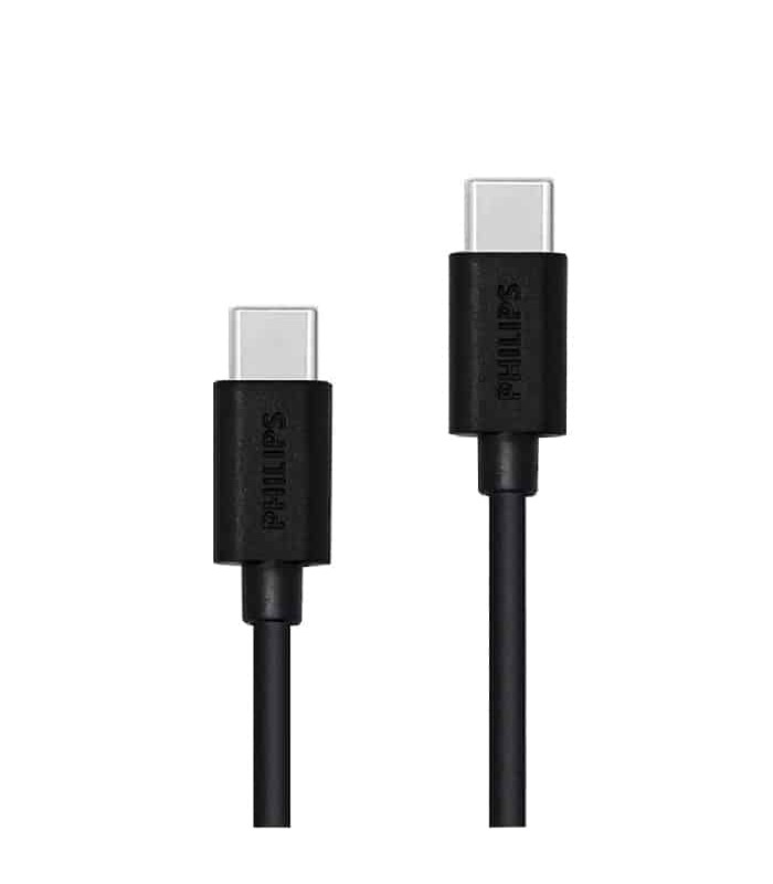 Philips  USB-C Male to USB-C Male Cable - Black - 1.2 m (4 ft)