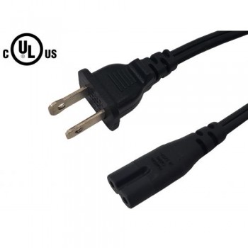 Power Cable - SPT-2 NEMA 1-15P to IEC C7 18AWG (7A 125V) - 6 ft