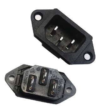 PureVolt  3-Pins C14 Male IEC Connector - 125/250 V - 15/10 A - Pack of 2